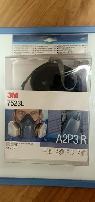3m Maska Półmaska Lakiernicza 7503 L Część Twarzowa + Taśmy Nagłowia