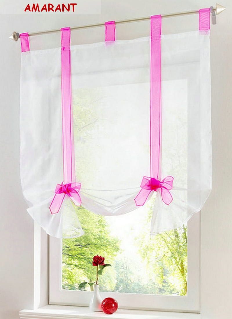 Firanka gotowa szelki 150x150 cm amarant