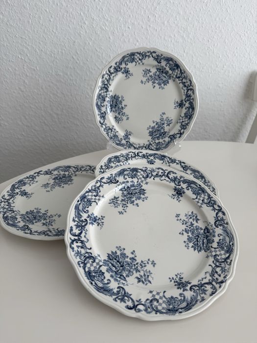 4 talerze obiadowe Płytkie Villeroy Boch Valeria niebieski