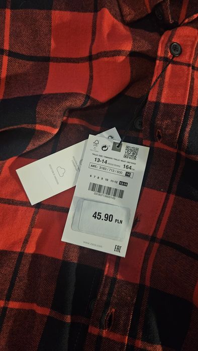 Koszula w kratkę Zara 164