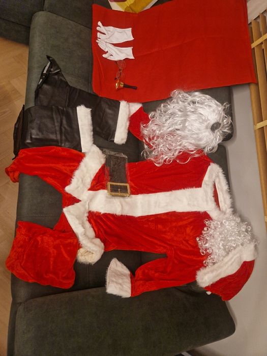 Profesjonalny Strój kostium Świętego Mikołaja duży zestaw XXL