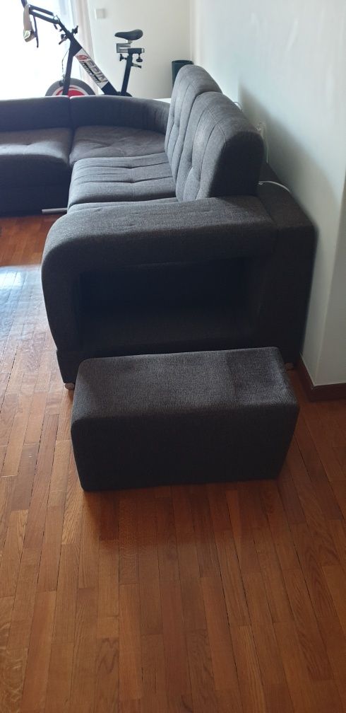 Sofá Castanho com chaise longue