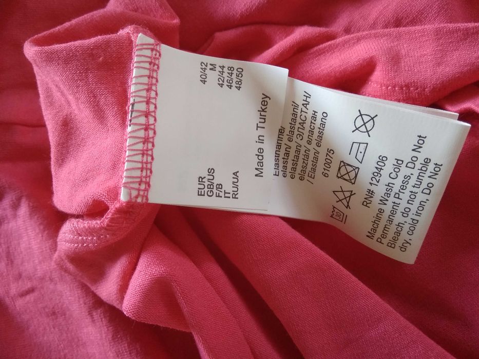 Sukienka letnia plażowa 40/42 wiskoza róż, asymetryczna góra