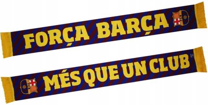 Dwustronny licencjonowany szalik kibica fana FC BARCELONA 140 x 18 cm