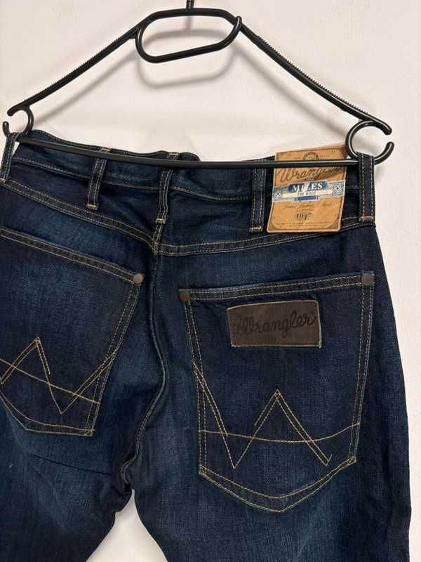 Wrangler MILES W30 L34 Męskie Jeansy Granatowe 100% Bawełna Regular