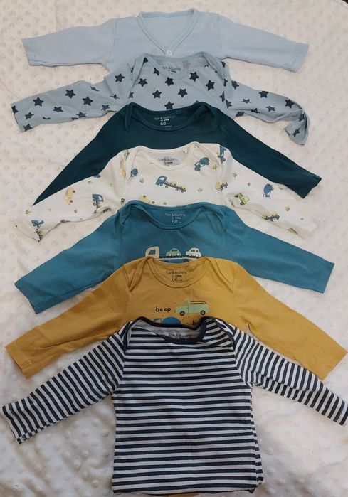 Набір бодиків з довгим рукавом 68 розмір