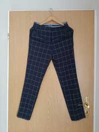 Eleganckie damskie spodnie garniturowe grantowe  w kratkę w kantke xs3