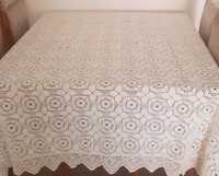 Colcha em crochet branca feita a mão antiguidade 1,92 x 1,79