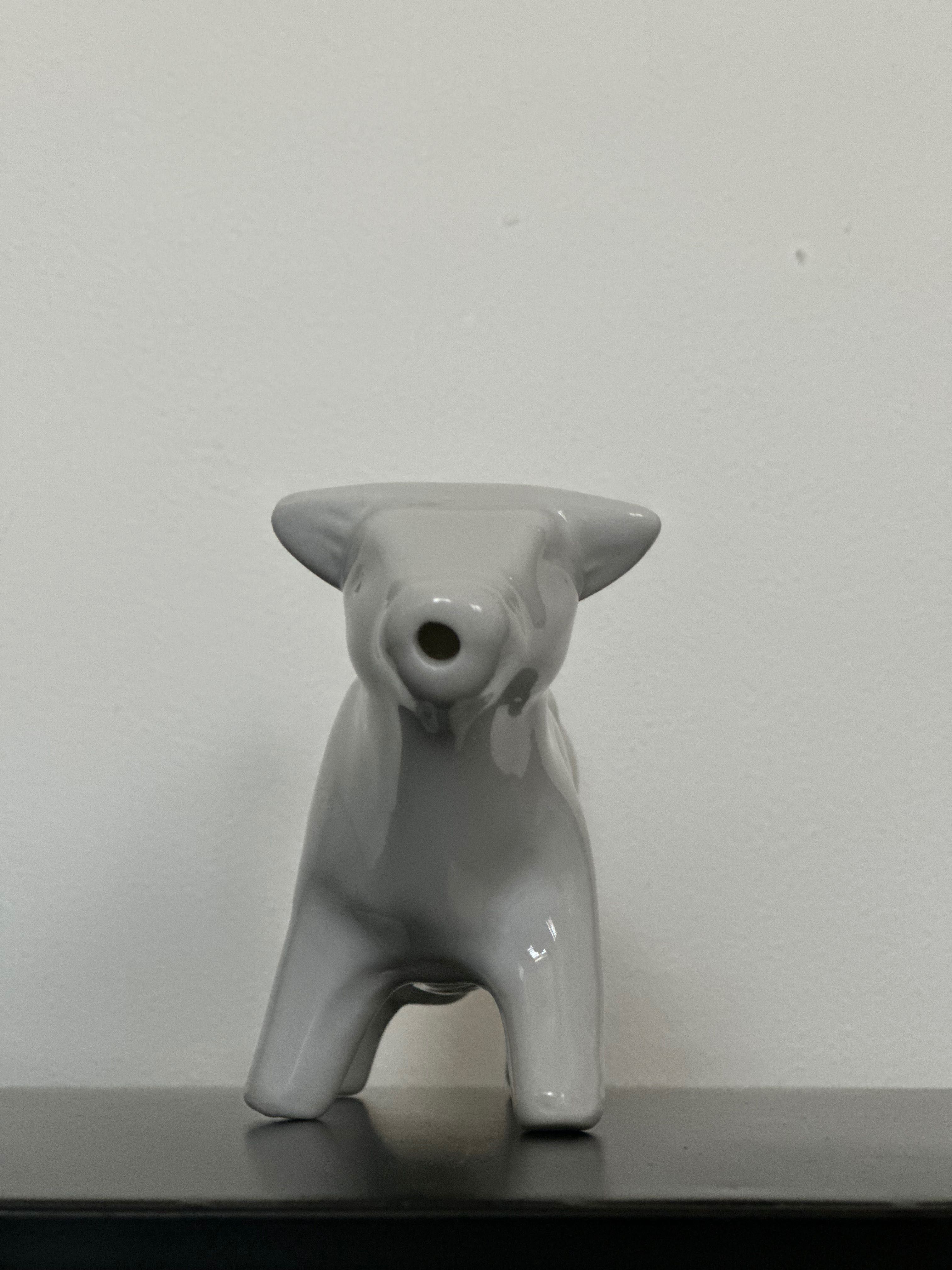 Biała porcelanowa mleczarka krowa do mleka handmade