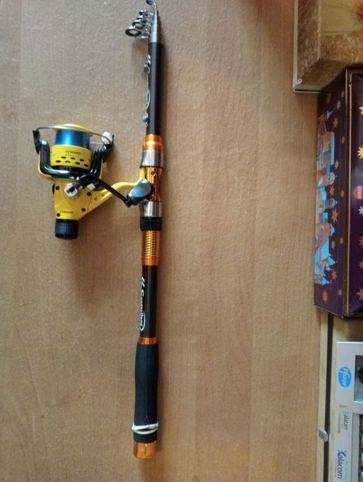 Wędka teleskopowa nowa z kołowrotkiem nowym i żyłką