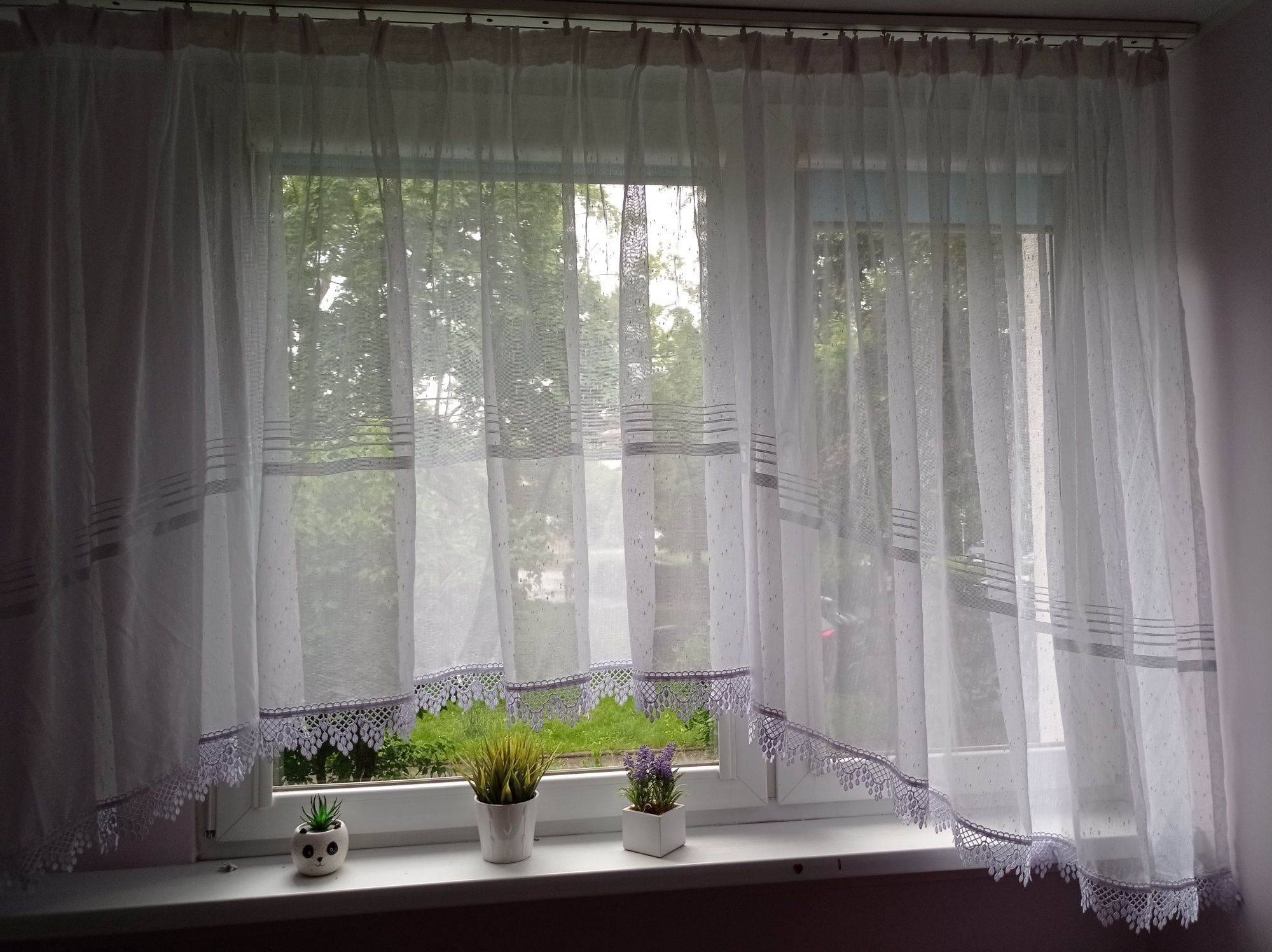 Firanka z gipiurą, biała