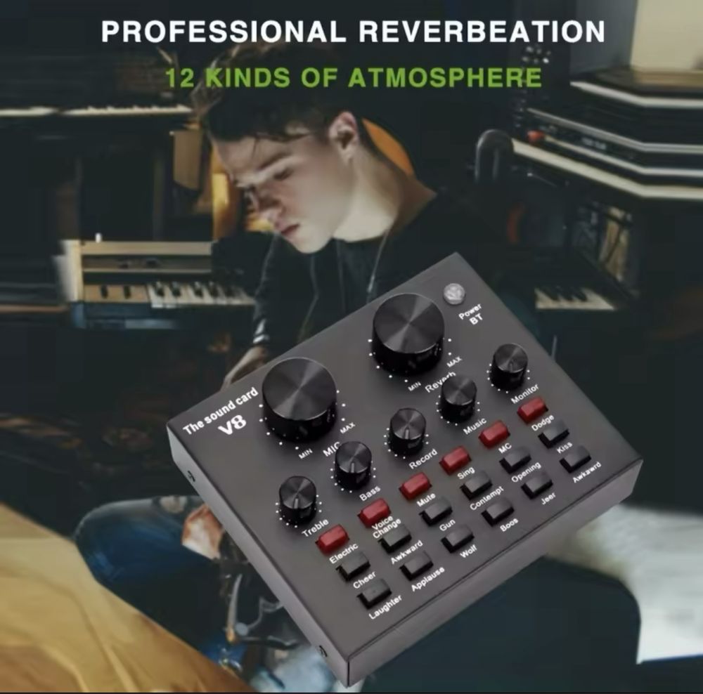 Зовнішня звукова карта v8 sound card bluetooth