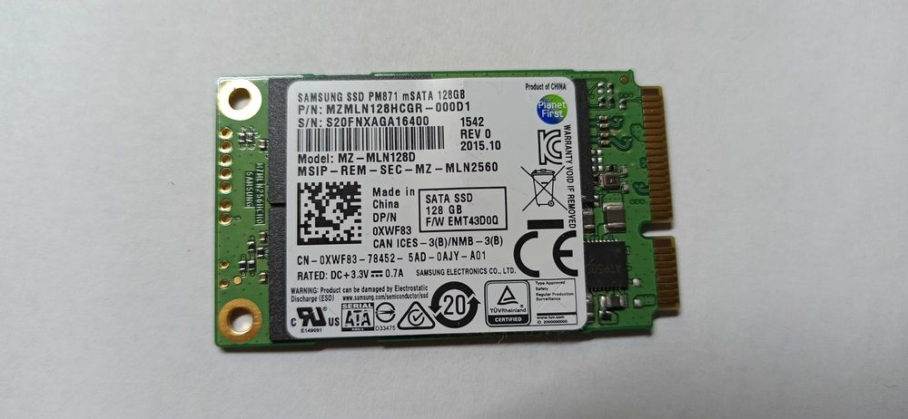 SSD Samsung PM871 mSATA 128GB