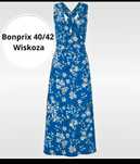 Piękna długa maxi sukienka 40 L 42 XL wiskoza kwiaty Bonprix impreza