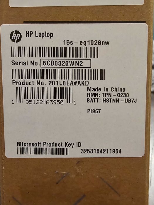 HP Laptop 15s-eq1028nw 512GB SSD, 16GB RAM, notebook