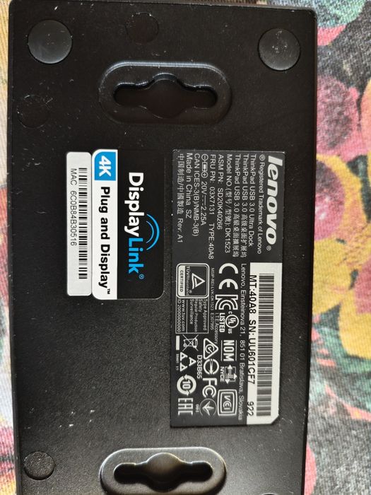 Docking Station Lenovo ThinkPad USB 3.0 Ultra Dock