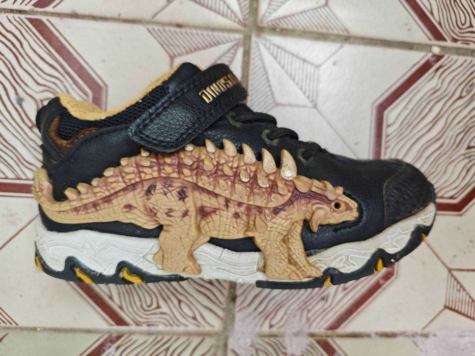 Утепленні дитячі напівчеревики, «Dinosoles» ANKILOZAVR black р.32