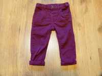 rozm 74 F&F spodnie jeans rurki kolor śliwkowy burgundowy chłopięce