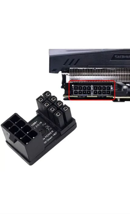 Угловой ATX переходник 8pin, 6pin для видеокарты.