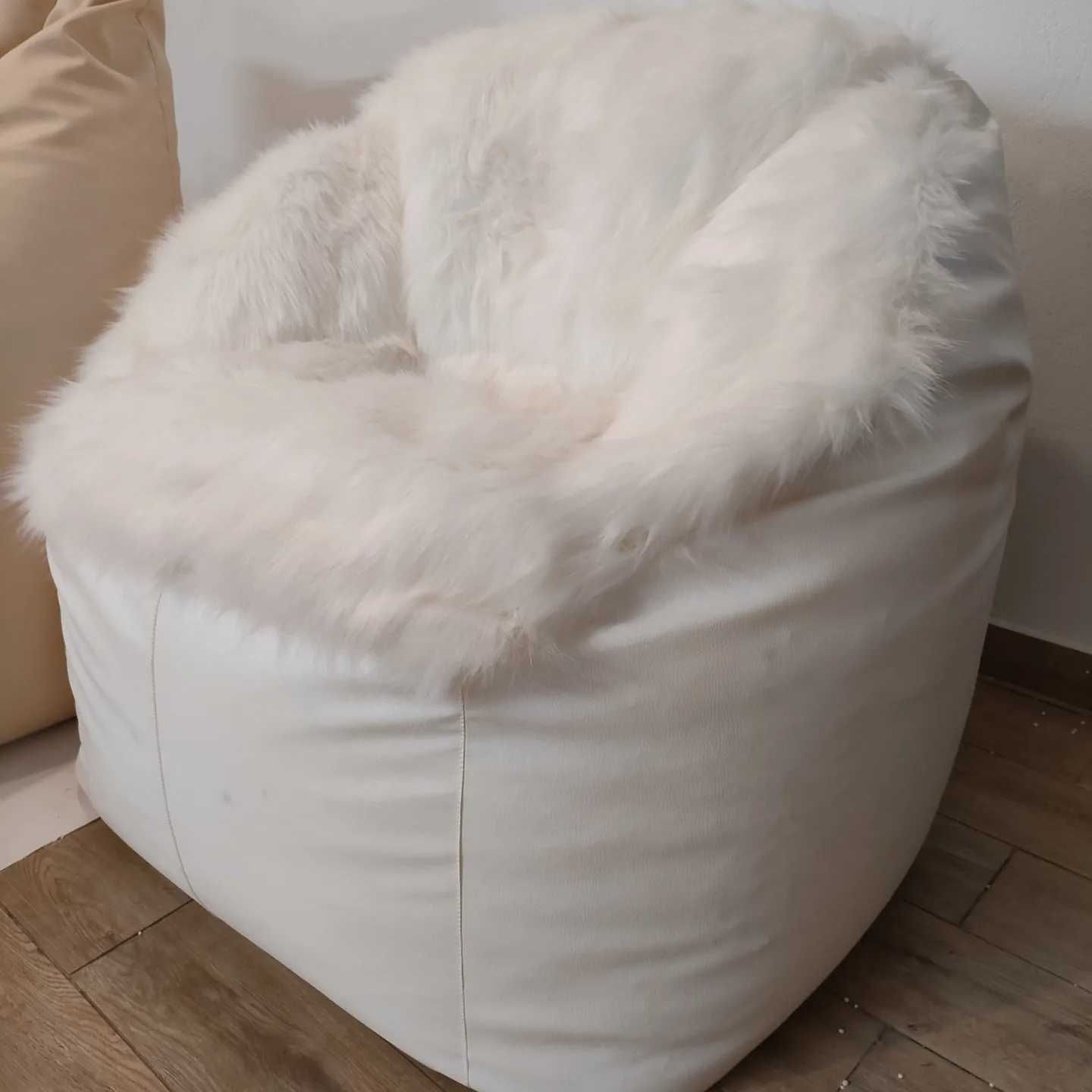 Luksusowa pufa FLUFFY worek sako fotel XXXL 120 x 100 cm od PRODUCENTA