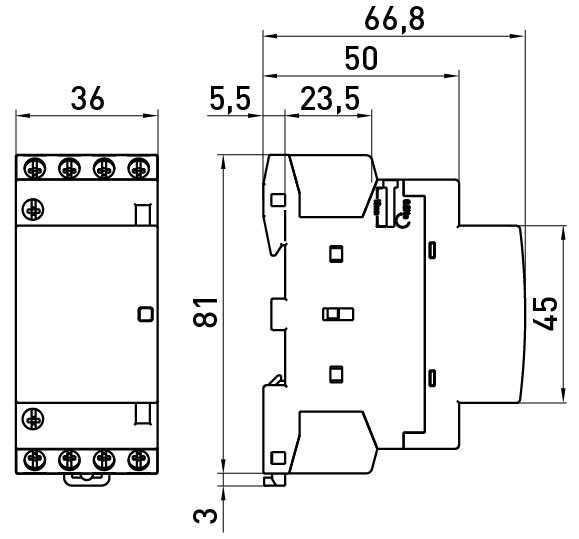 Stycznik modułowy PRO 2p 40A 2NC 230V