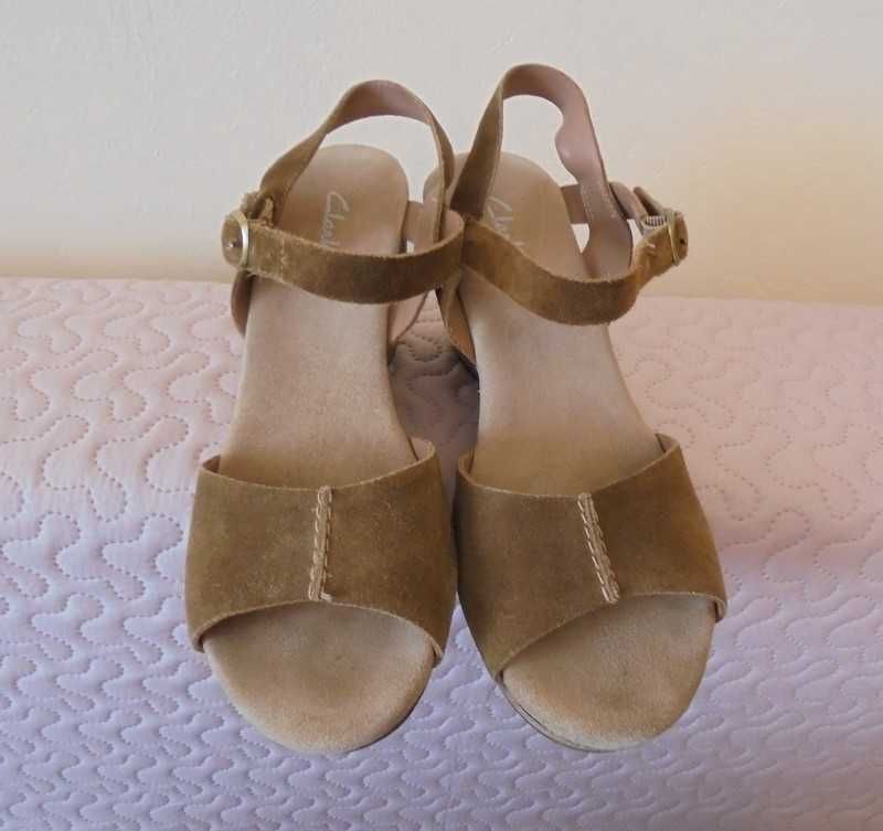 Sandały Clarks na Korku Skóra Natur roz. 40 UK 7 D