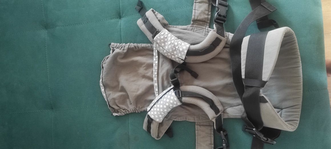 Nosidło Zaffiro ergonomiczne nosidełko chusta szare grafit w groszki