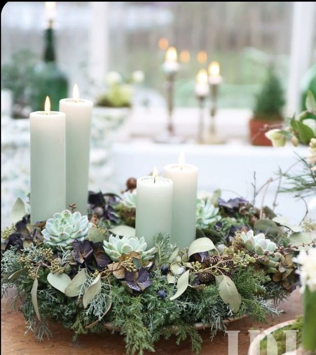 Wianek adwentowy naturalny 35 cm