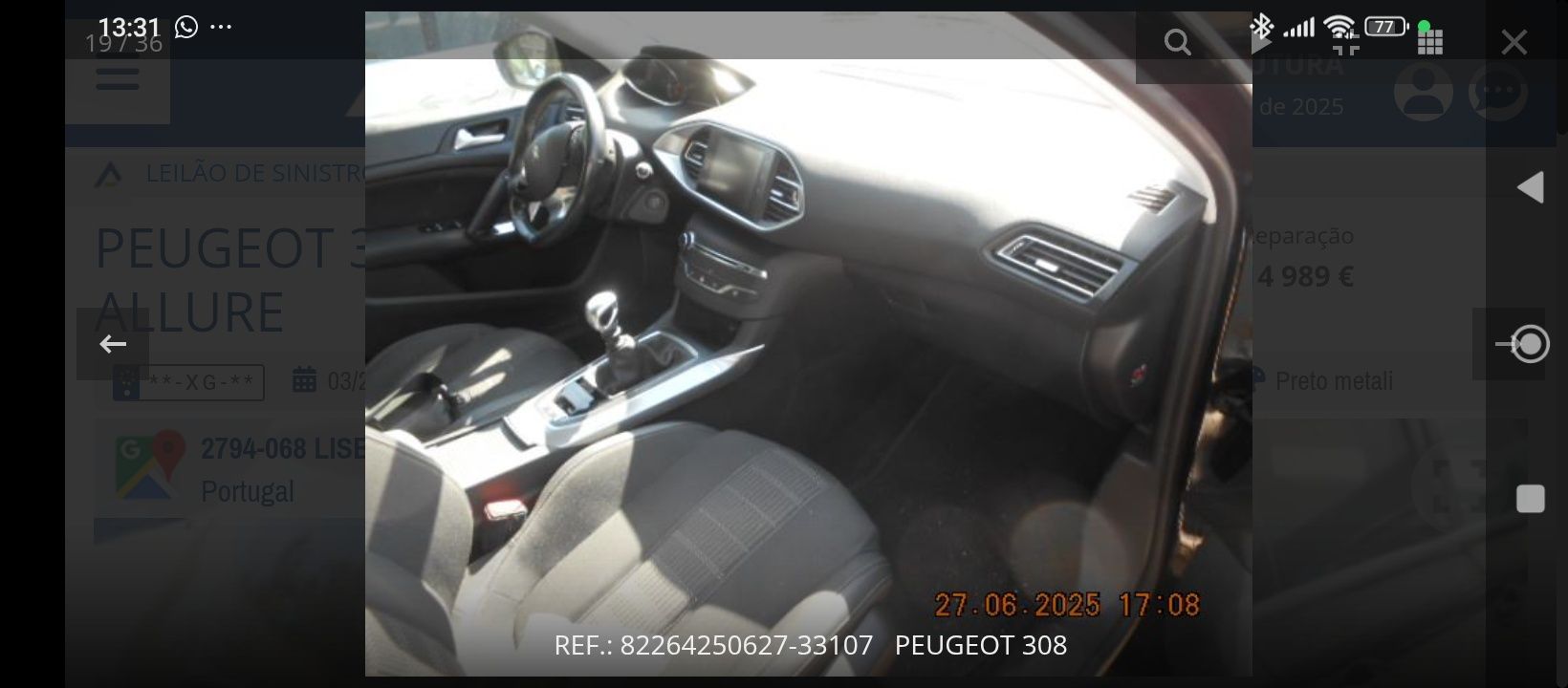 Peugeot 308 sw sinistrado
