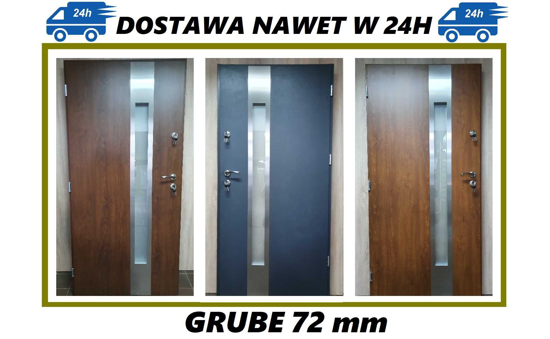 Drzwi zewnętrzne 80, 90 model "EUROPA" GRUBE 72mm SZYBKA DOSTAWA