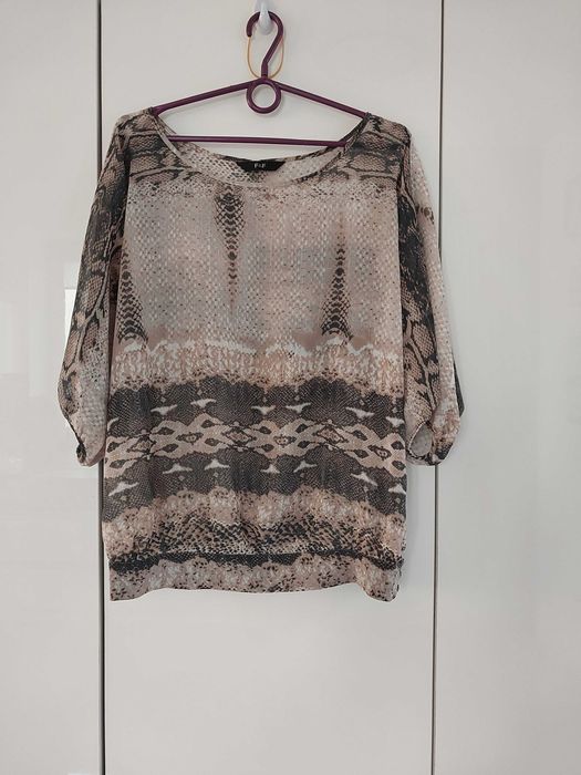 F&F Bluzka owersize 42  rękaw 3/4 nietoperz