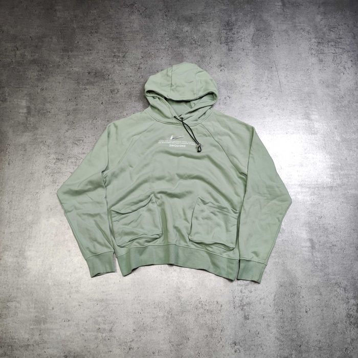 DAMSKA Bluza z Kapturem Hoodie Oversize Miętowa Nike Logo Swoosh