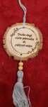 Zawieszka/Chwost z napisem wypalonym na plastrze drewna - Handmade
