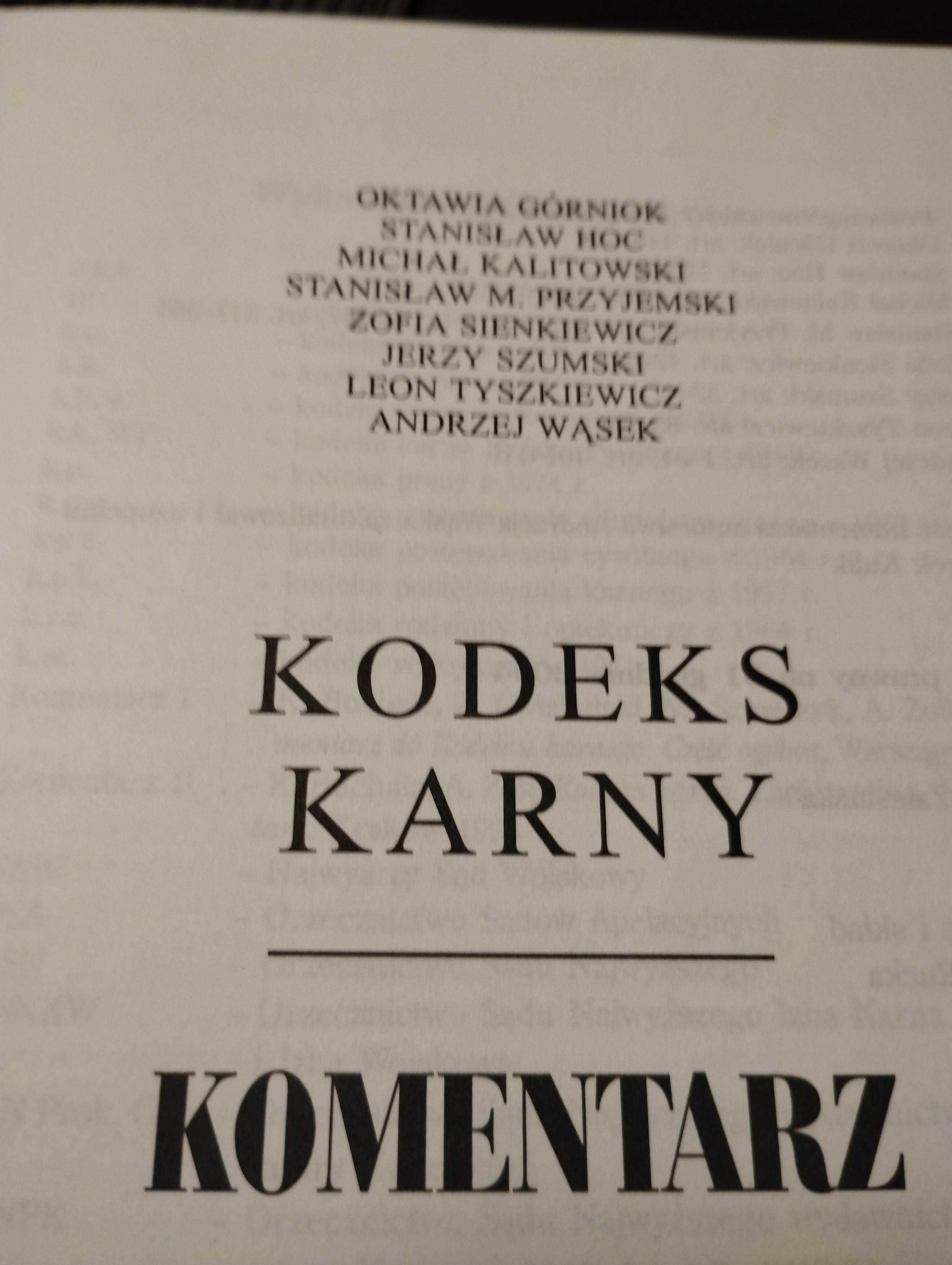 KODEKS KARNY komentarz tom lI art 117-363