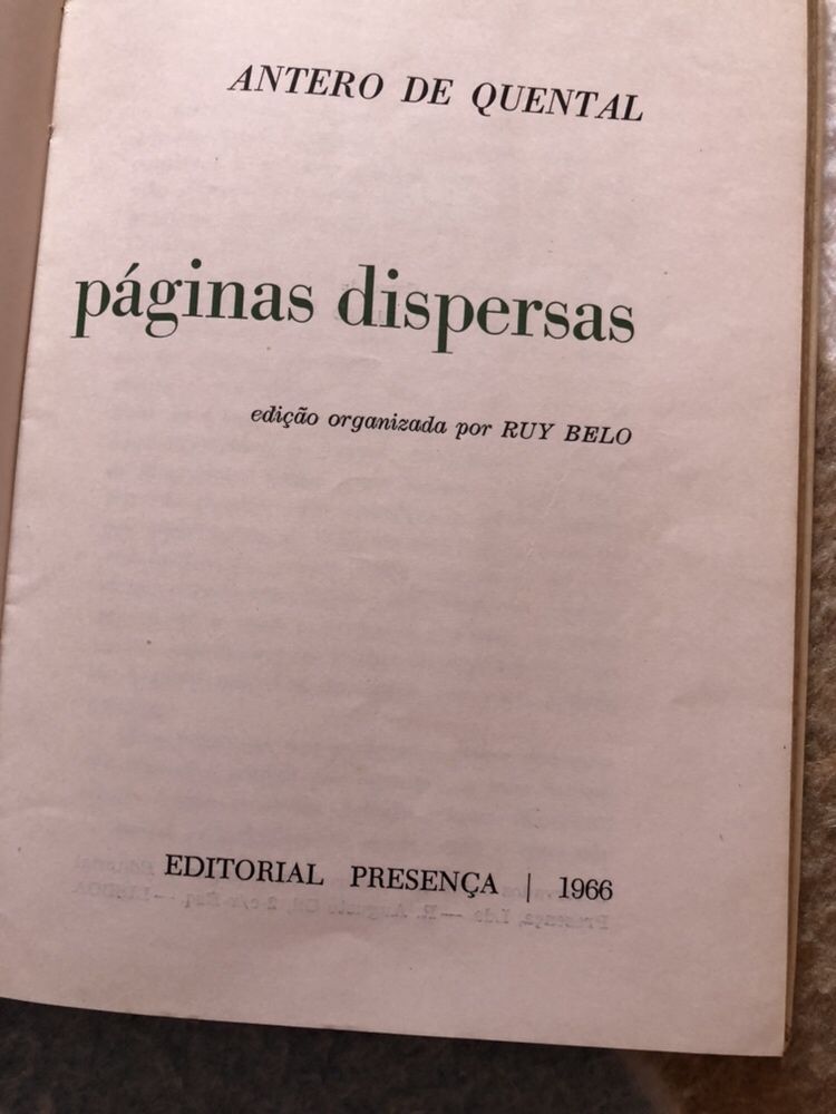 1966 Antero de Quental | Prosas Dispersas (portes gratuitos)