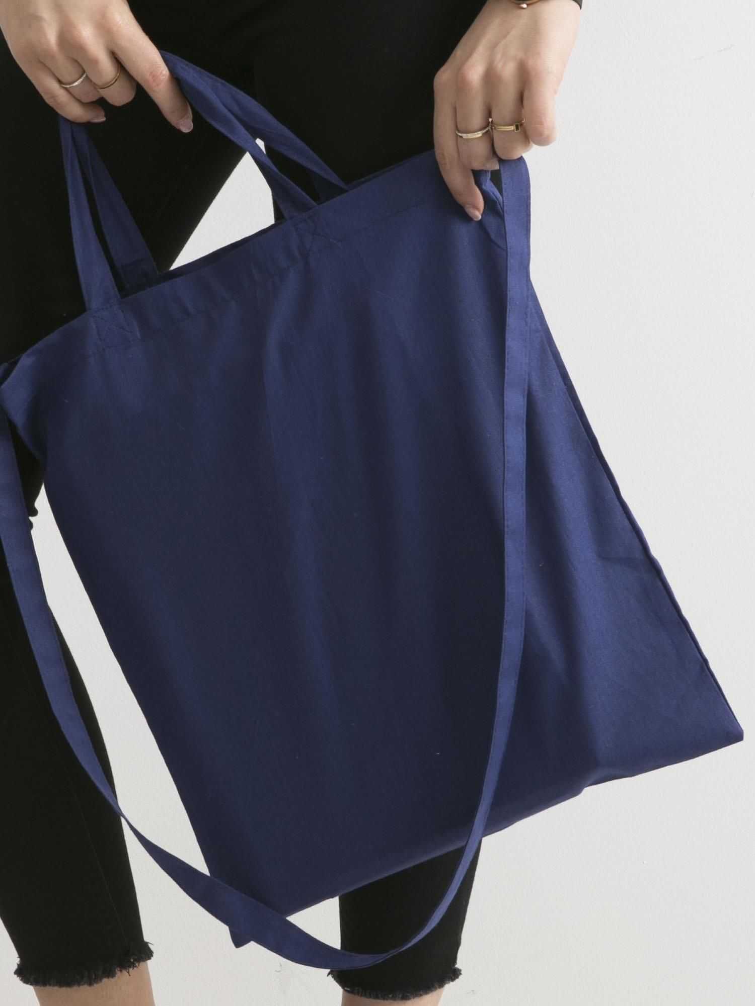 torba EKO bawełna z napisem ciemnoniebieska żeby życie miało smaczek