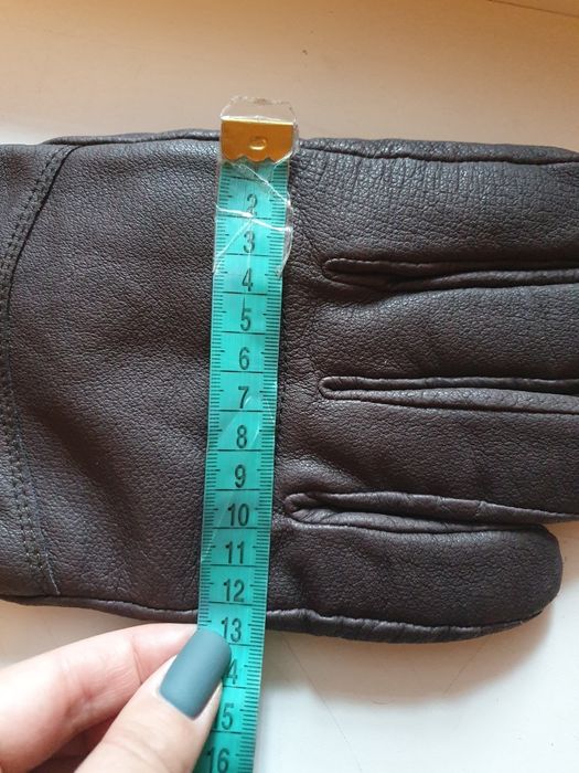 Шкіряні чоловічі перчатки, коричневі, XL