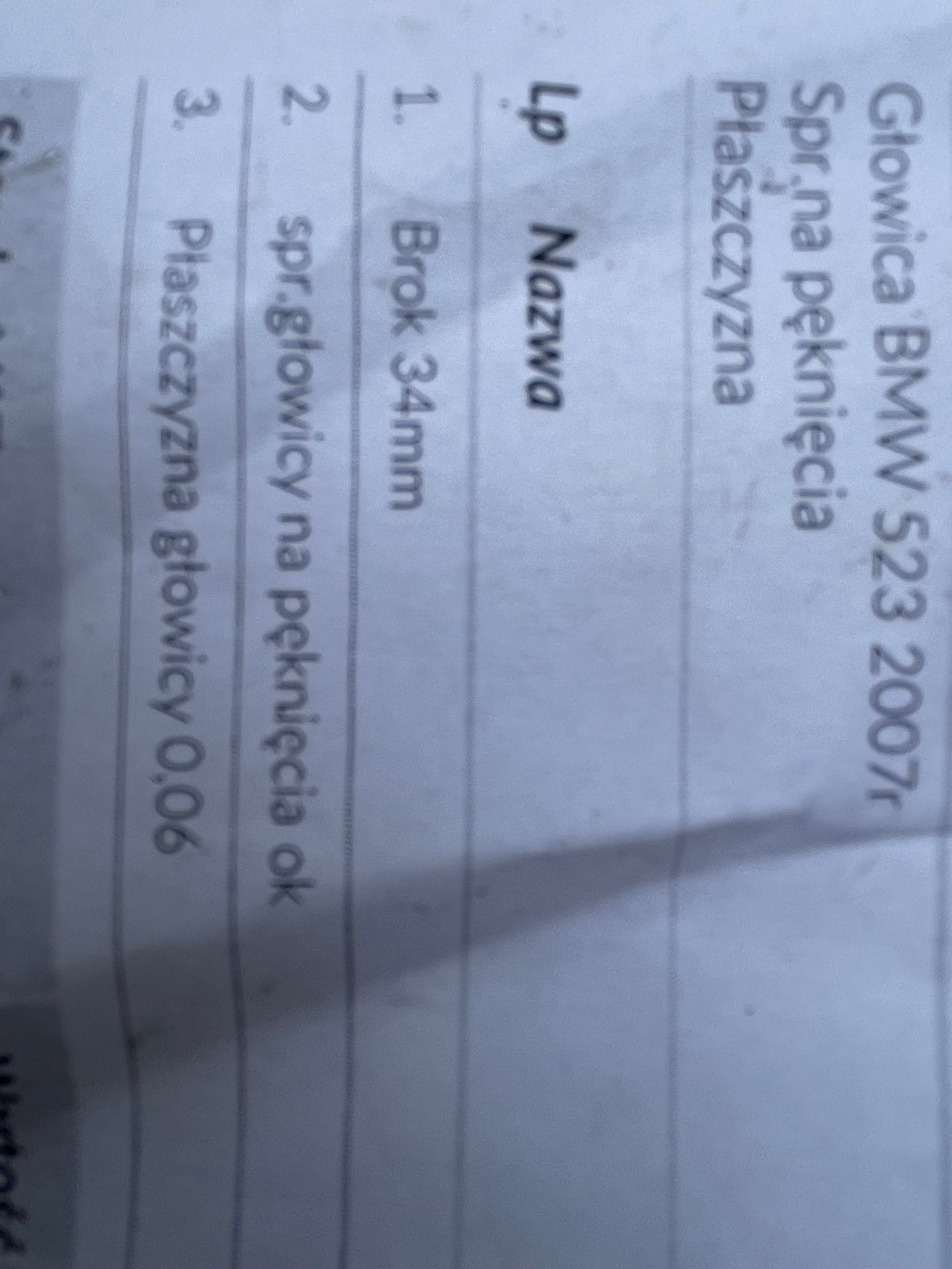 GŁOWICA BMW E92 E90 E91 E60 E61 523i 525i 2.5i N53 2.5 Benzyna