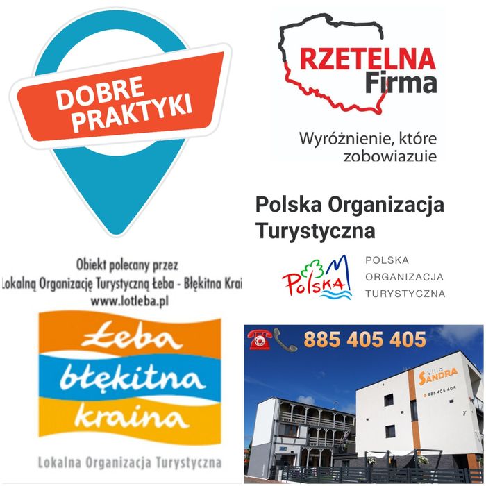 Pokoje,Apartament SANDRA ŁEBA . Całorocznie