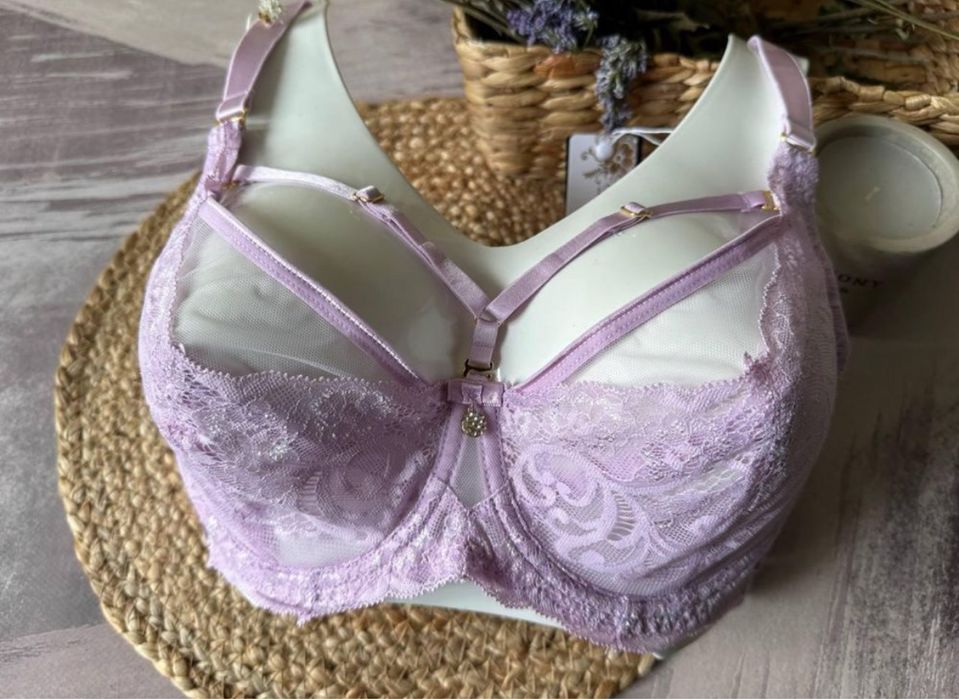 Бюстгальтер з портупеєю бузковий Лани мода/ Lanny moda