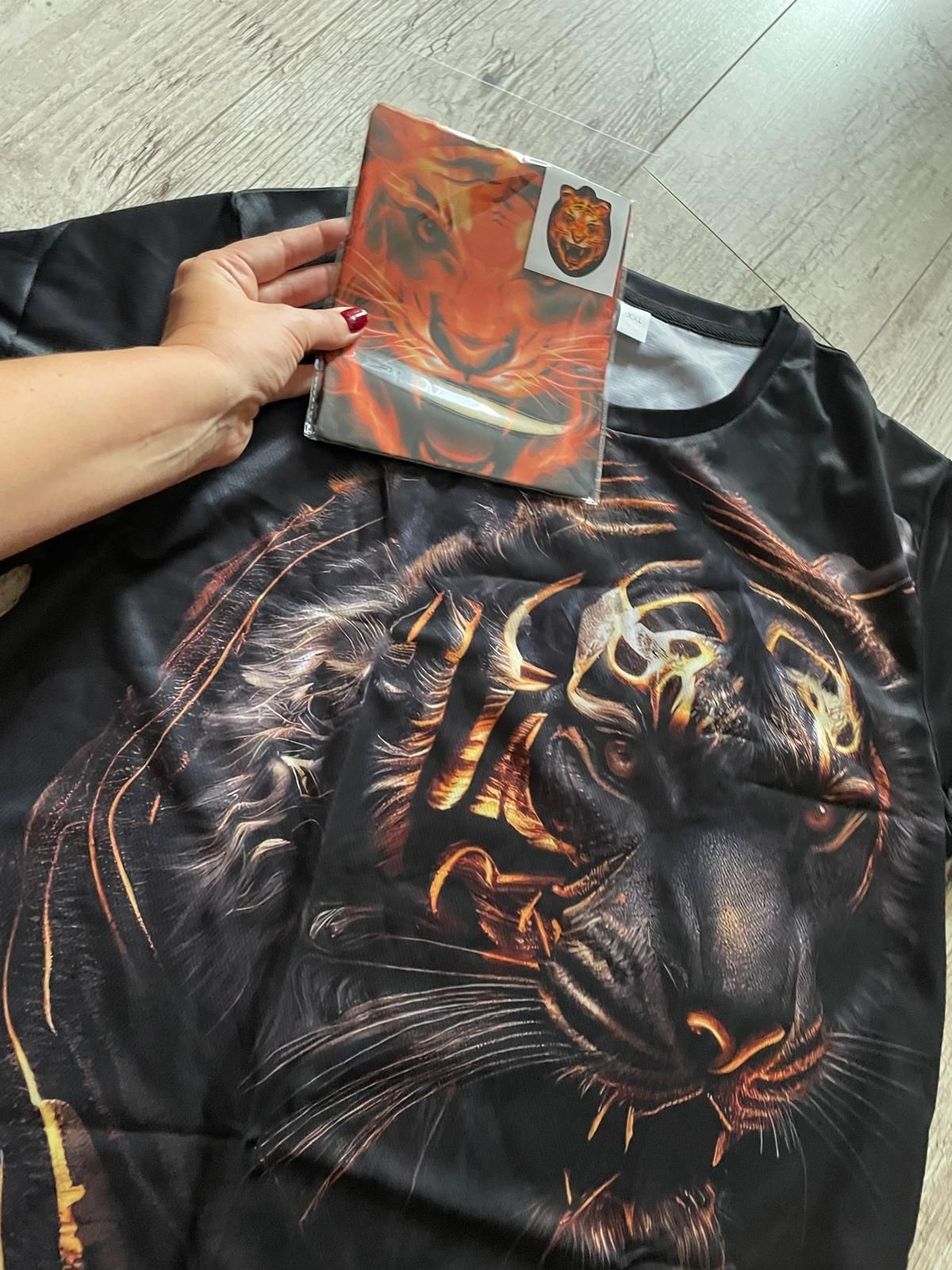Super strój na Halloween tygrys T-shirt +maska roz XL - XXL