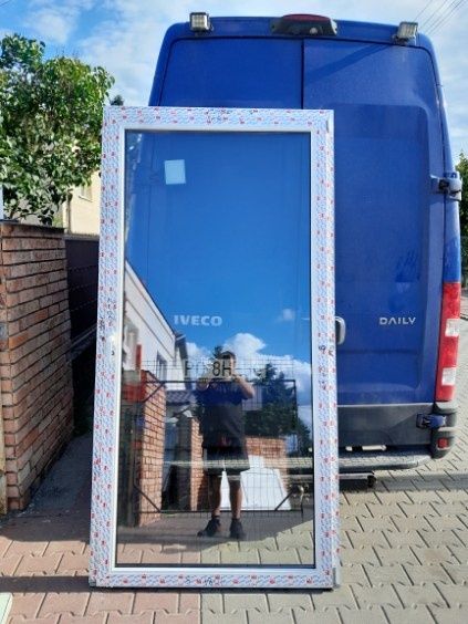 KR HAUS drzwi 116x230 balkonowe 3 szybowe nowe złoty dąb okna POZNAŃ