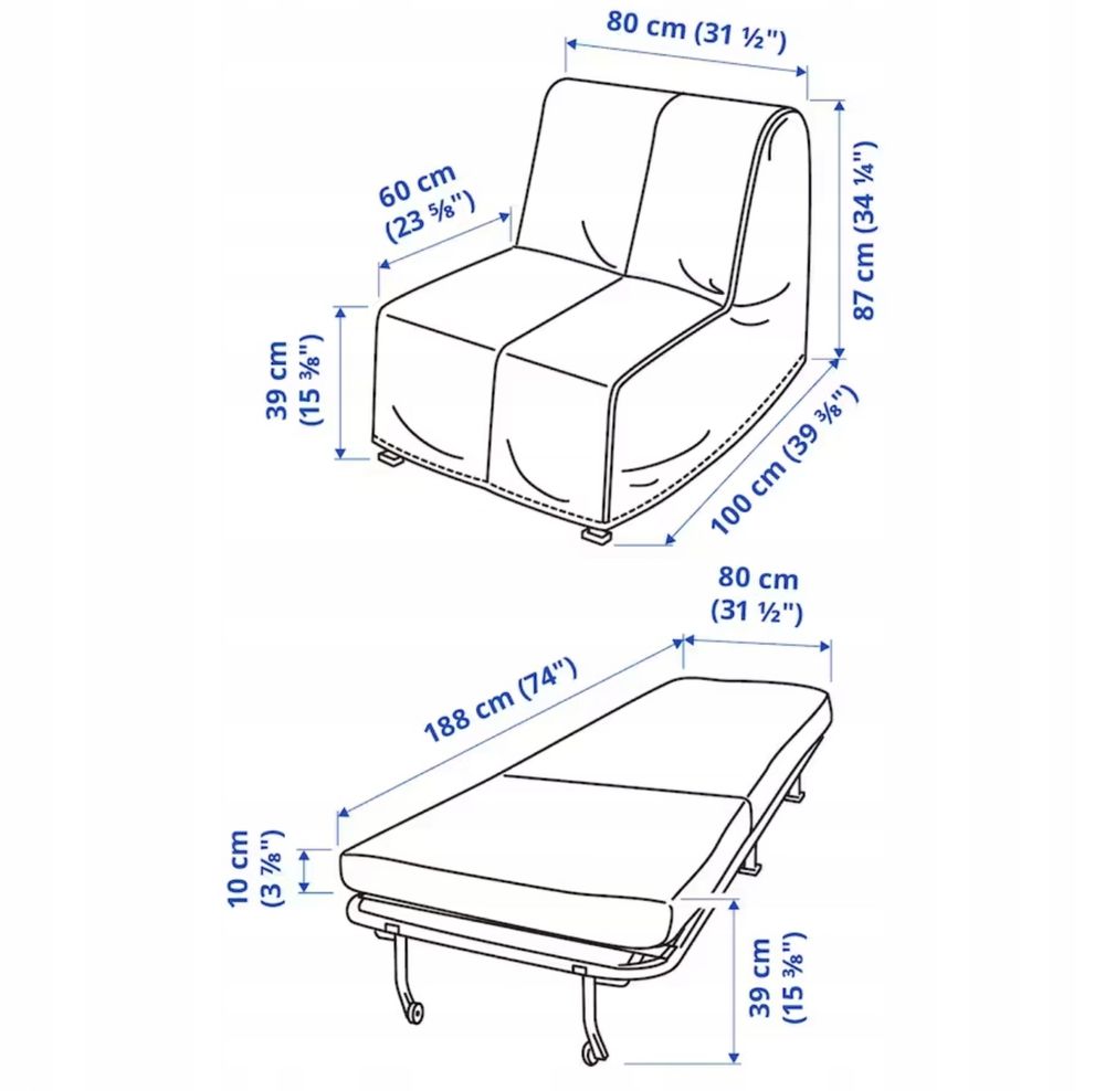 Fotel rozkladany Ikea lyckesele