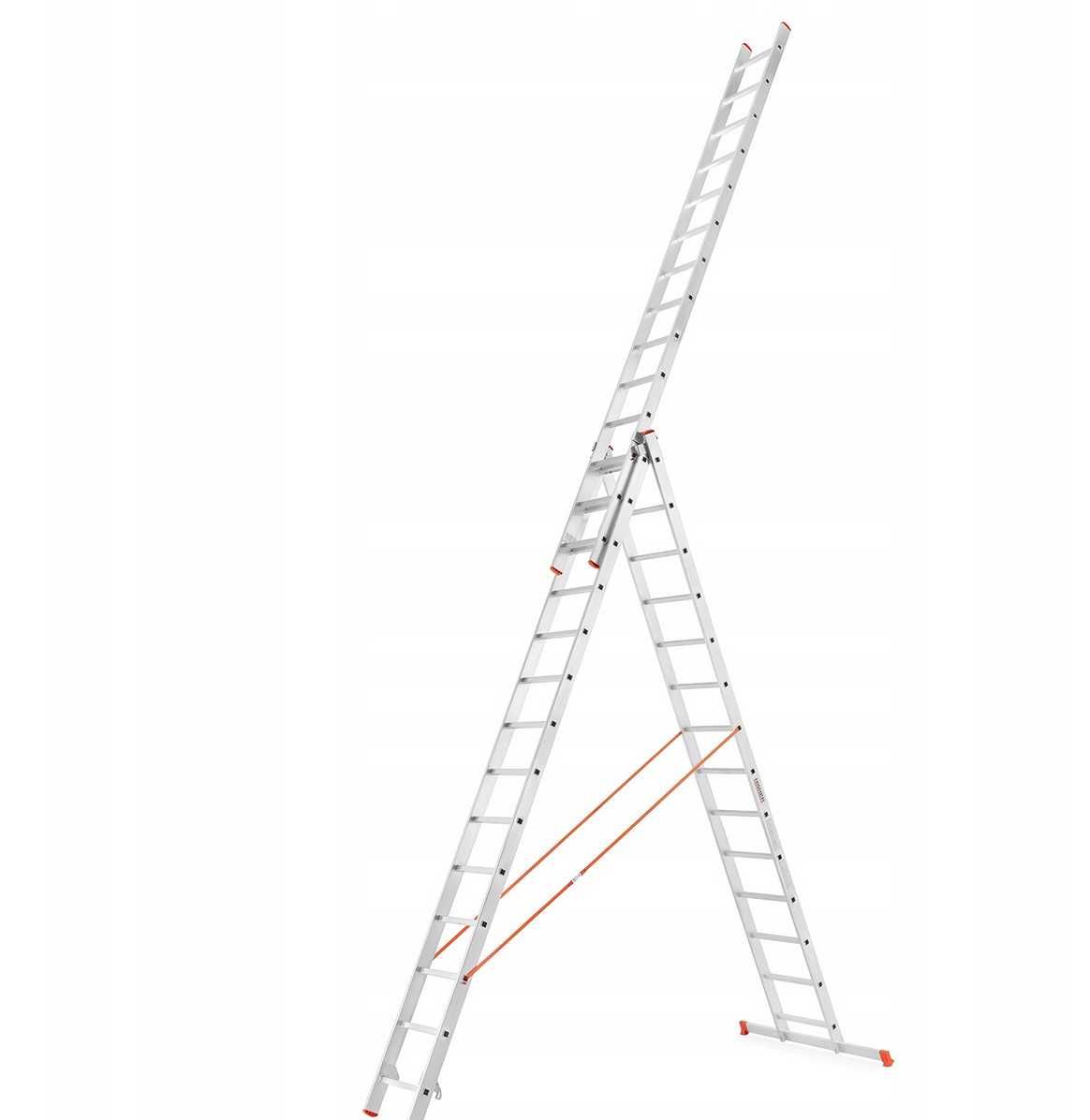 Mocna Drabina ALUMINIOWA 3x11 Profesjonal 8,2m