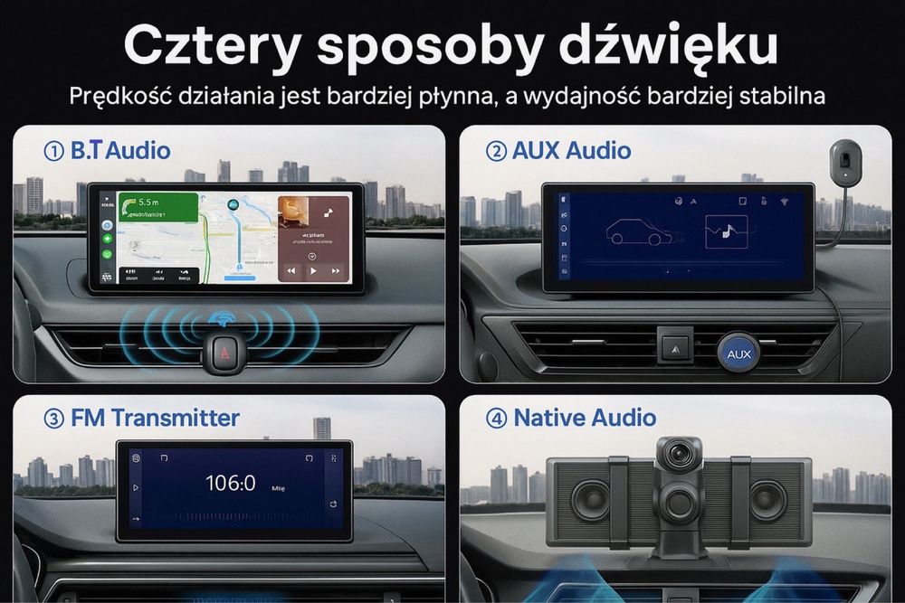 Android Auto Stacja multimedialna wideorejestrator Apple Carplay radio