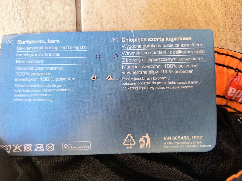 NOWE szorty kąpielowe chłopięce 134/140