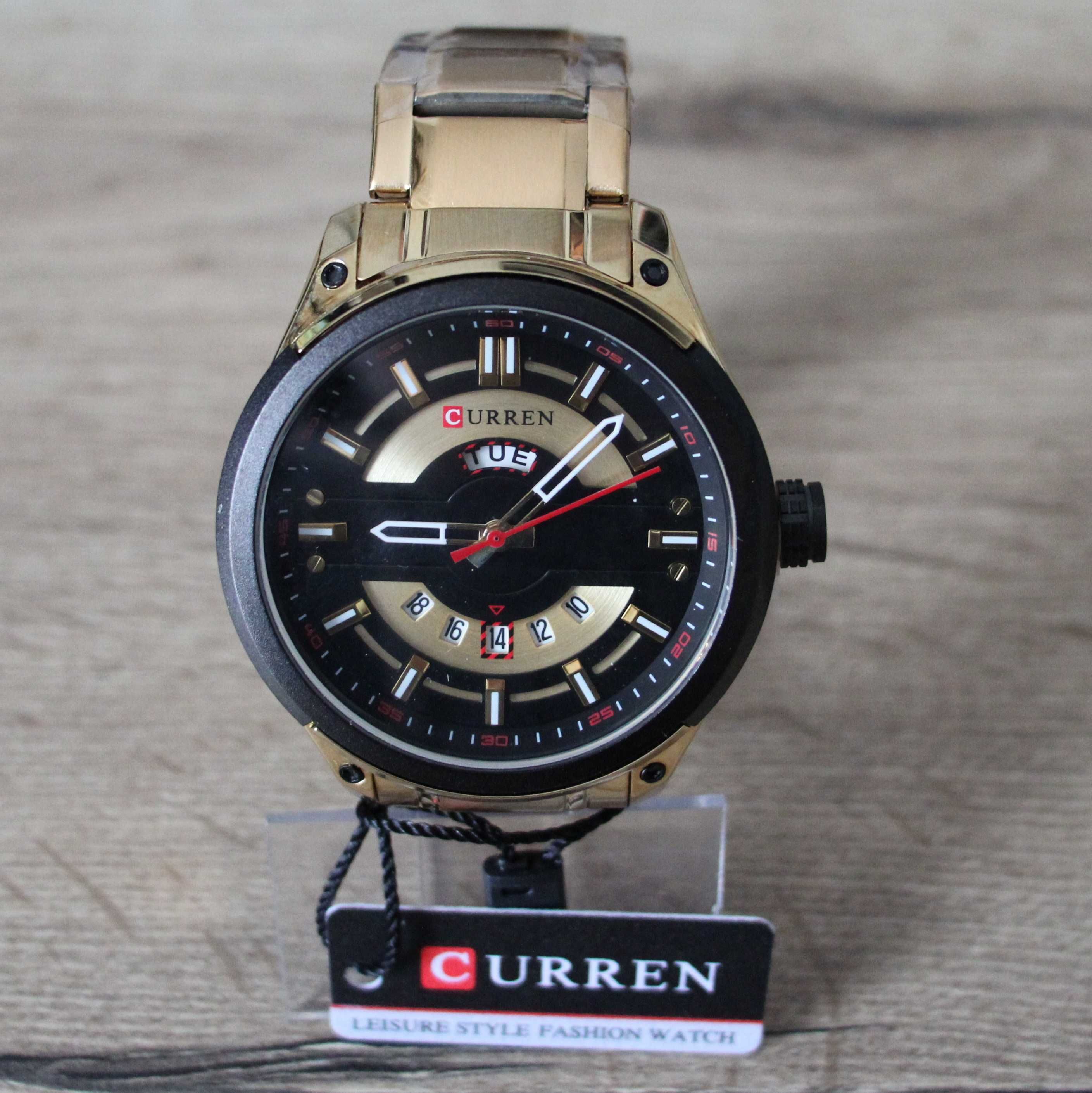 Zegarek kwarcowy męski elegancki bransoleta stal