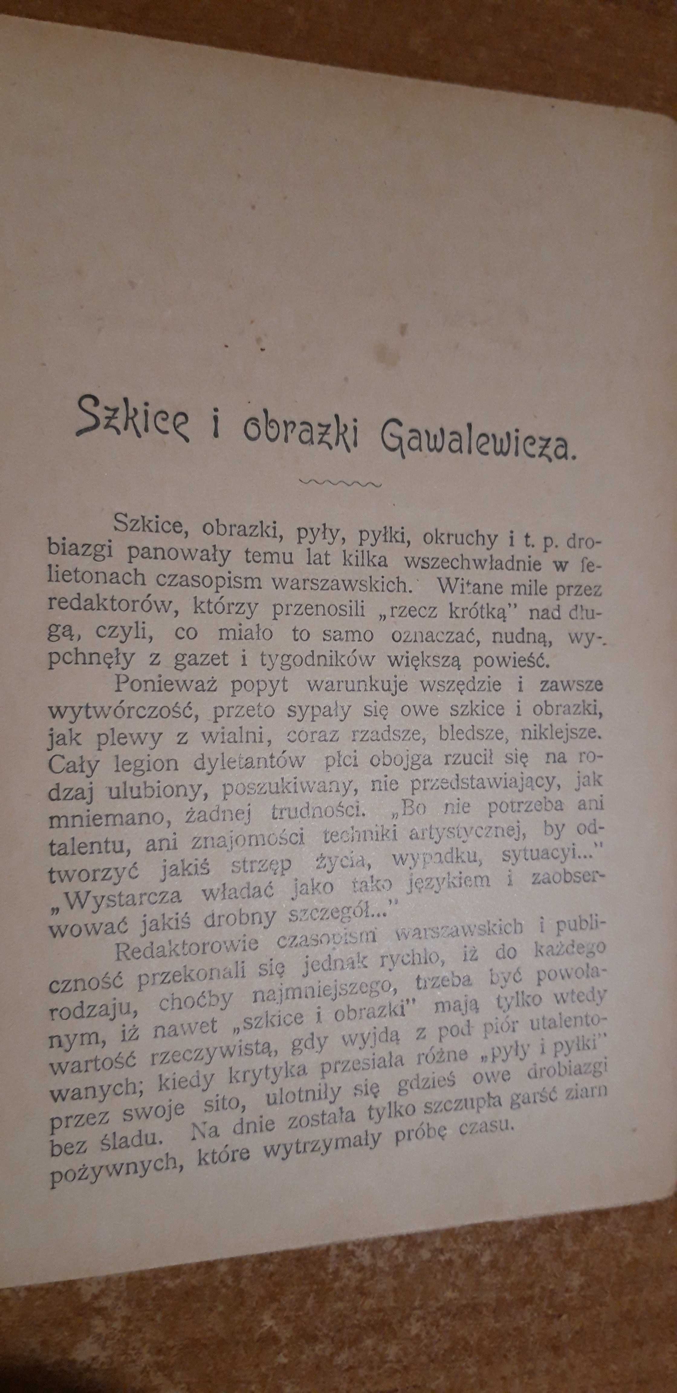 SZKICE i OBRAZKI -M. Gawalewicz - 1898,opr.