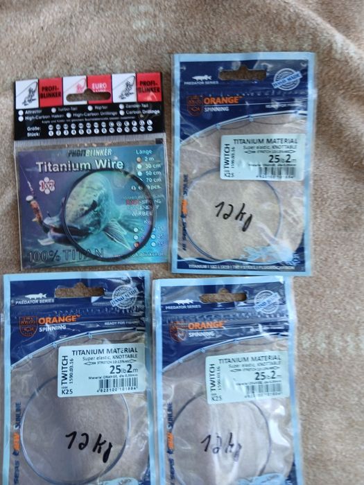 4 paczki linek tytanowych do robienia przyponów.