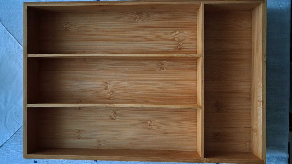 Bambusowy wkład na sztućce organizer do szuflady 43x28,5x5 cm